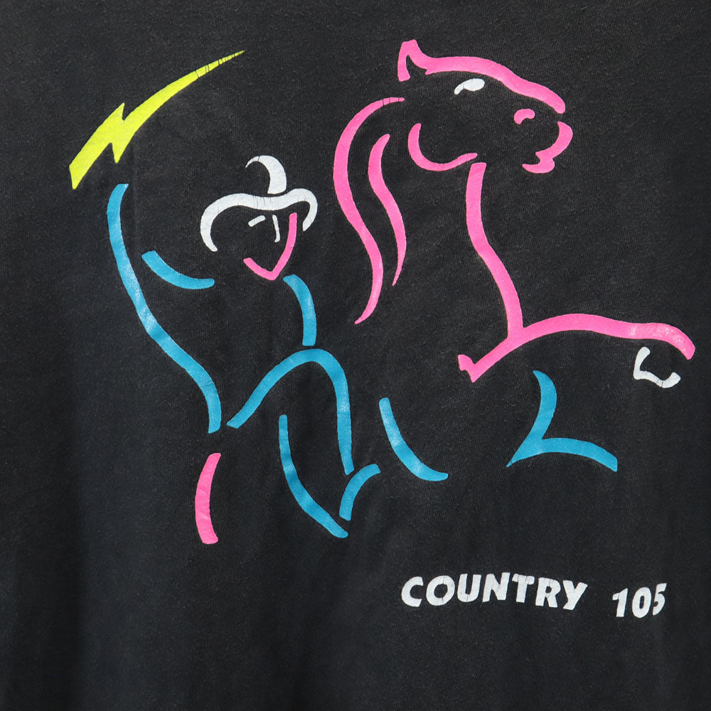 OLD オールド 90s シングルステッチ プリント 半袖 Tシャツ ブラック系 メンズ