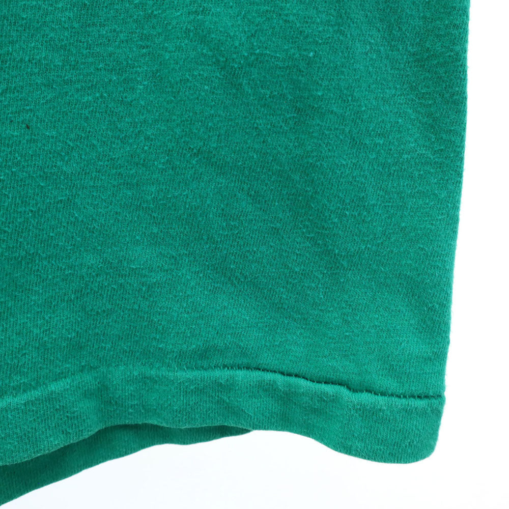 Hanes ヘインズ 80s 90s USA製 オールド シングルステッチ プリント 半袖 Tシャツ L グリーン系 メンズ