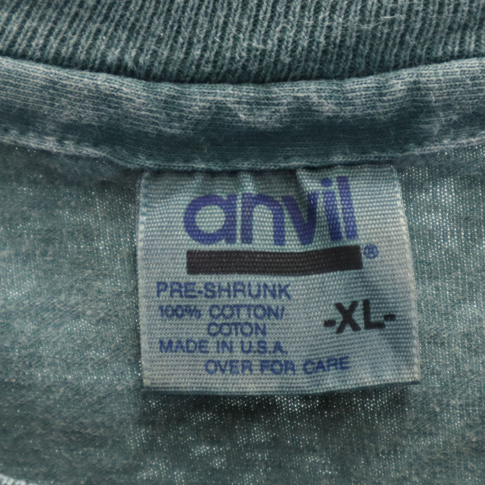 anbil アンビル 90s USA製 オールド シングルステッチ ネイティブプリント 半袖 Tシャツ XL グリーン系 メンズ