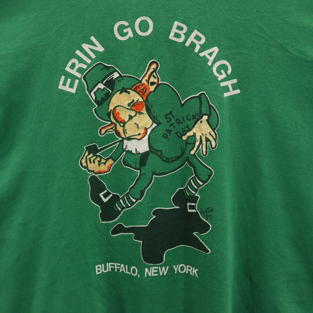 TRENCH トレンチ 80s USA製 ヴィンテージ 半袖 シングルステッチ Tシャツ XL グリーン メンズ