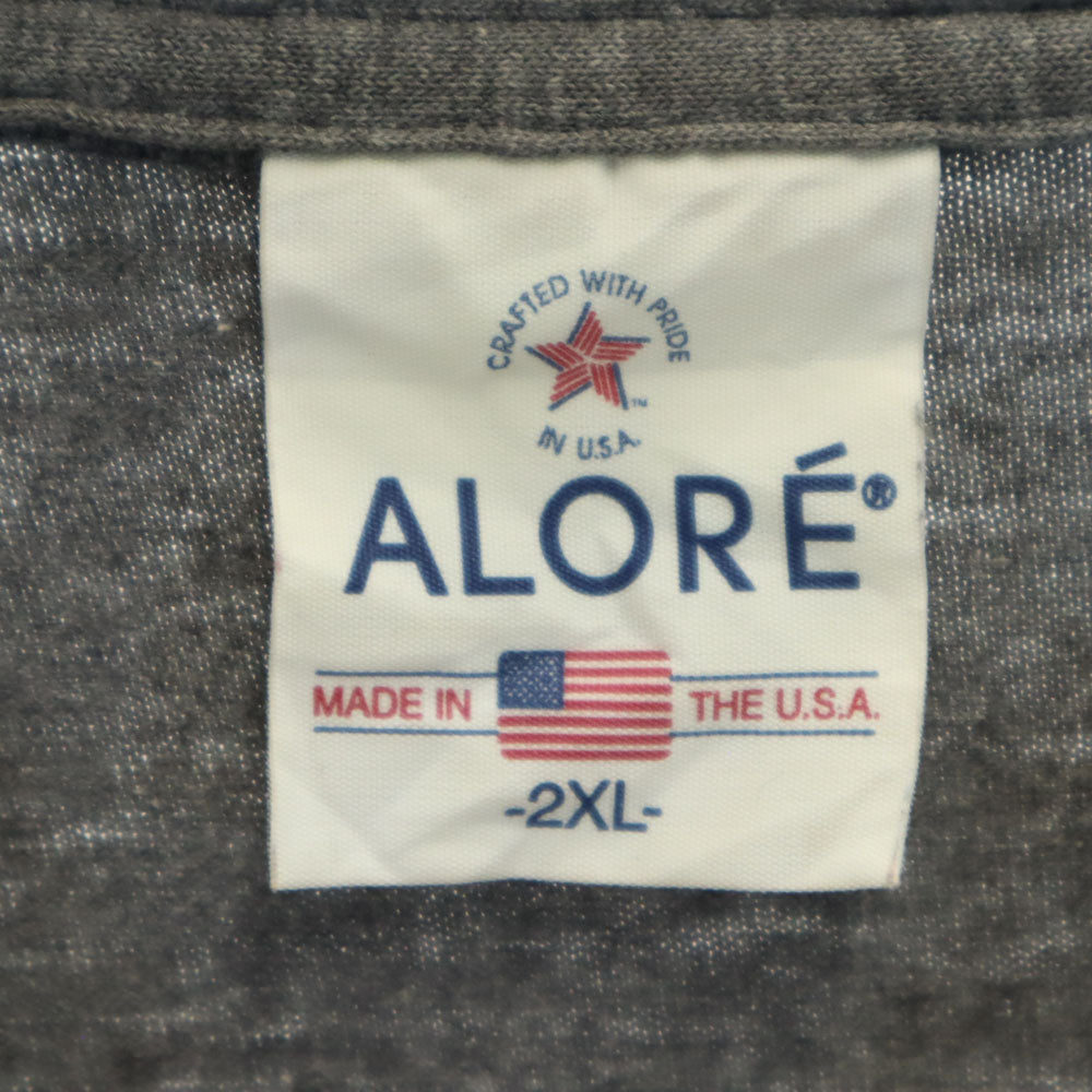 ALORE アローレ 90s USA製 オールド namaste プリント 半袖 Tシャツ 2XL グレー ビッグサイズ メンズ