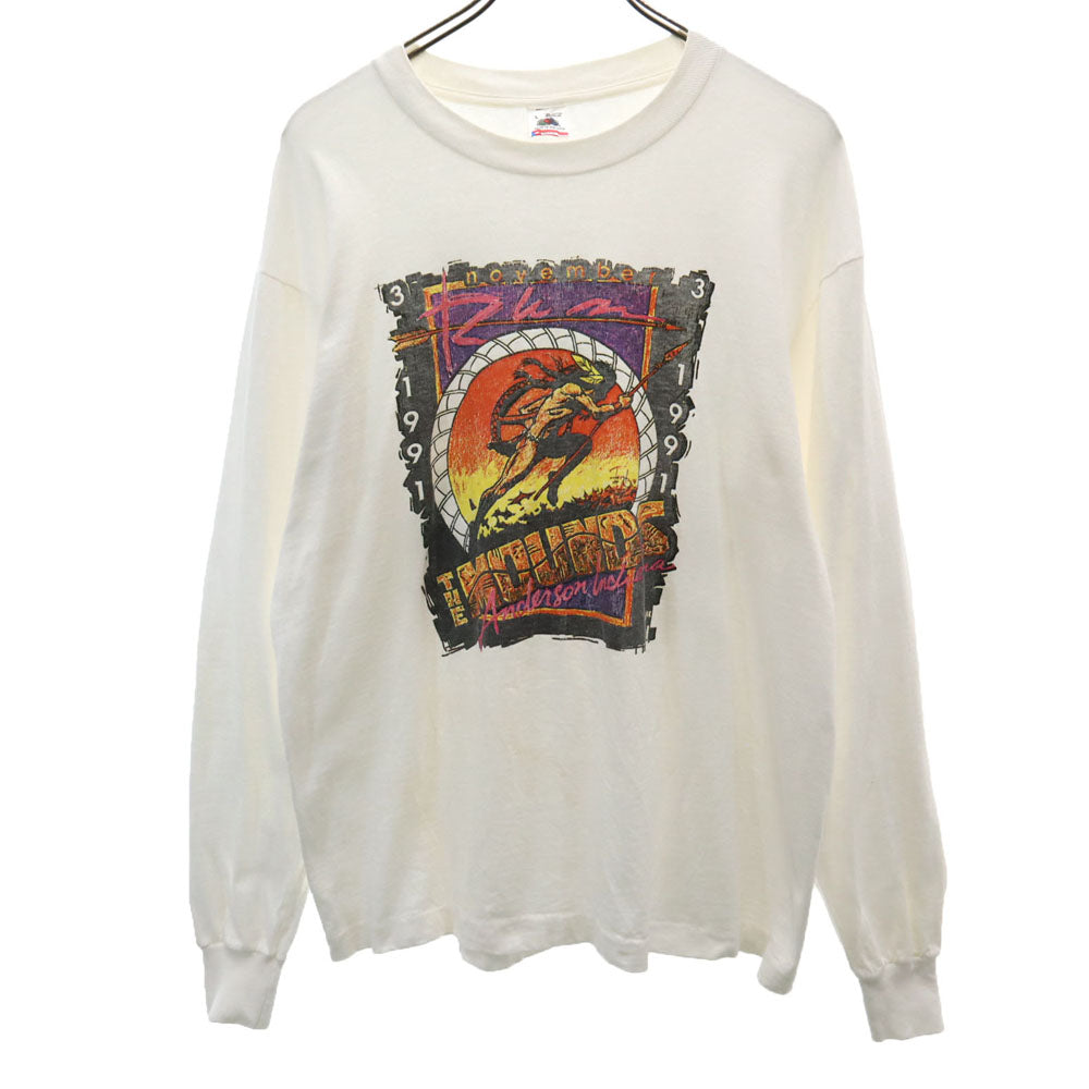 FRUIT OF THE LOOM フルーツオブザルーム 90s USA製オールド 長袖 Tシャツ L 白 ロンT メンズ