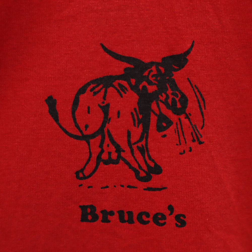 FRUIT OF THE LOOM フルーツオブザルーム 90s USA製 オールド BRUCE'S 長袖 Tシャツ XL レッド BEST ロンT シングルステッチ アニマル メンズ