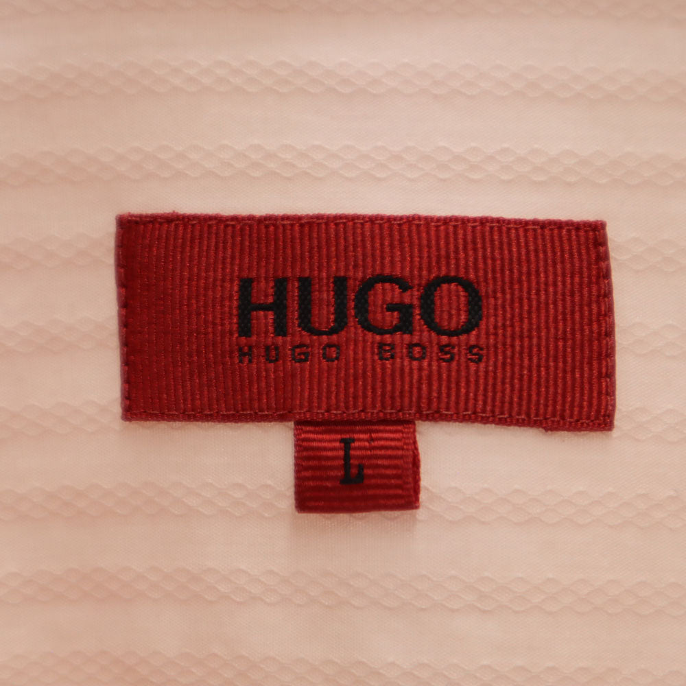 HUGO HUGO BOSS ヒューゴ ヒューゴボス ストライプ柄 長袖 シャツ L ピンク メンズ