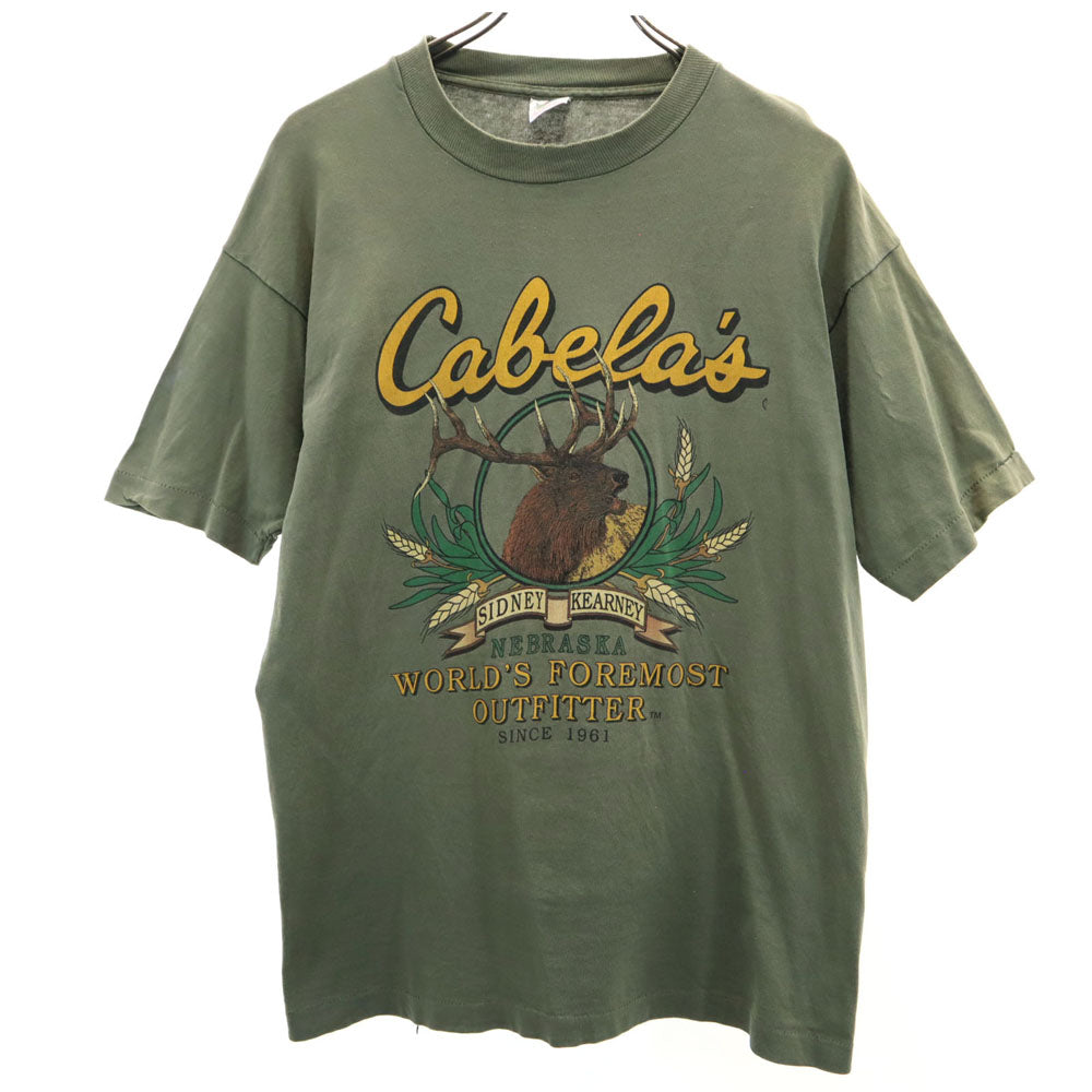 FRUIT OF THE LOOM フルーツオブザルーム 90s USA製 カベラス オールド シングルステッチ 半袖 Tシャツ L カーキ メンズ