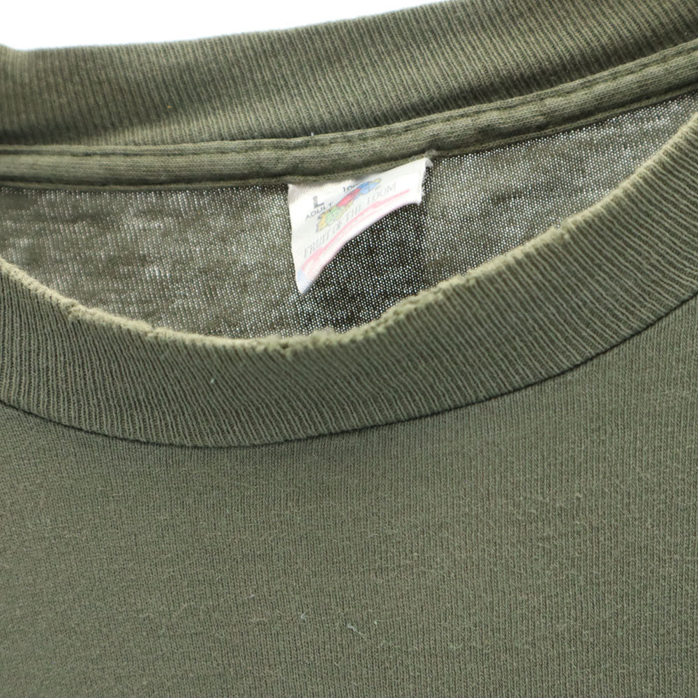 FRUIT OF THE LOOM フルーツオブザルーム 90s USA製 カベラス オールド シングルステッチ 半袖 Tシャツ L カーキ メンズ