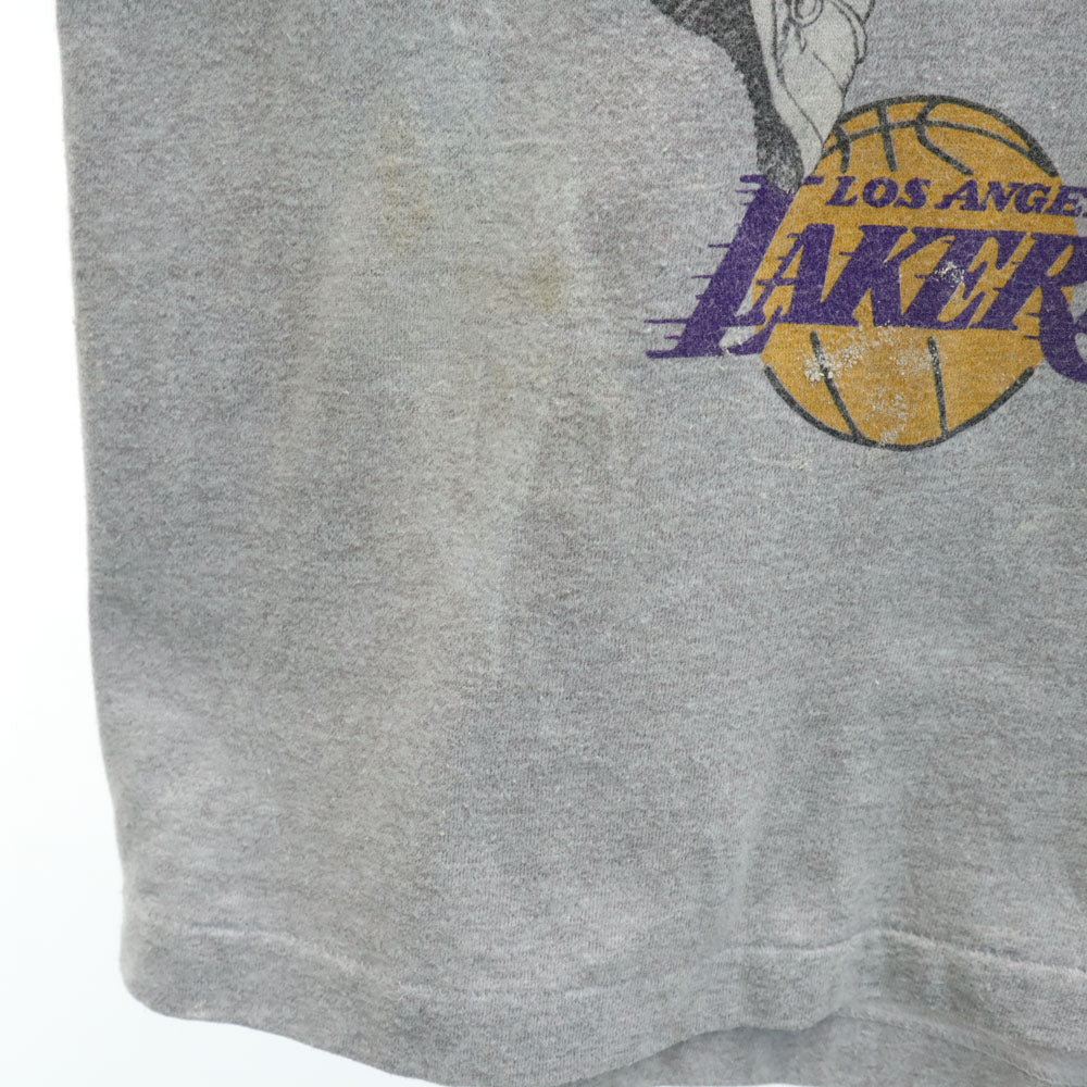 セーラム 90s NBA マジックジョンソン 半袖 Tシャツ グレー SALEM LOS ANGELES LAKERS 32 メンズ