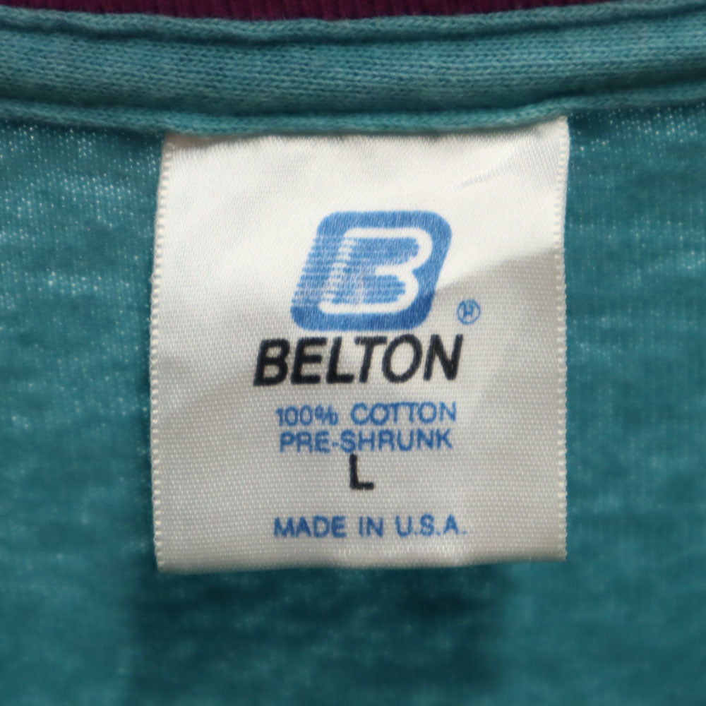 BELTON ベルトン 90s USA製 オールド 切り返し ラスベガス 半袖 Tシャツ L ブルーグレー LAS VEGAS メンズ