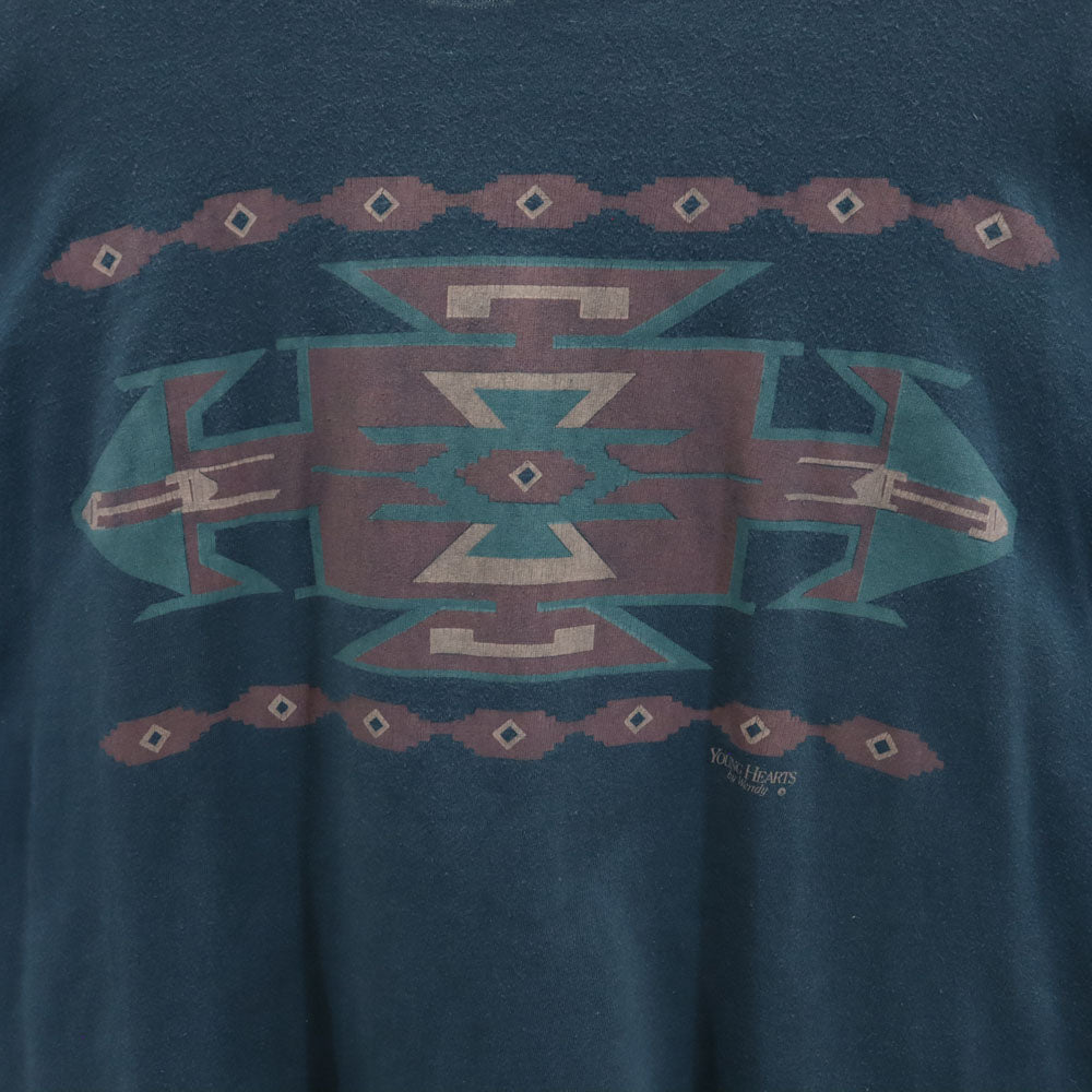 Hanes ヘインズ 90s USA製 オールド 切り返し ネイティブ 半袖 シングルステッチ Tシャツ XXL チャコール BEEFY-T ビッグサイズ メンズ