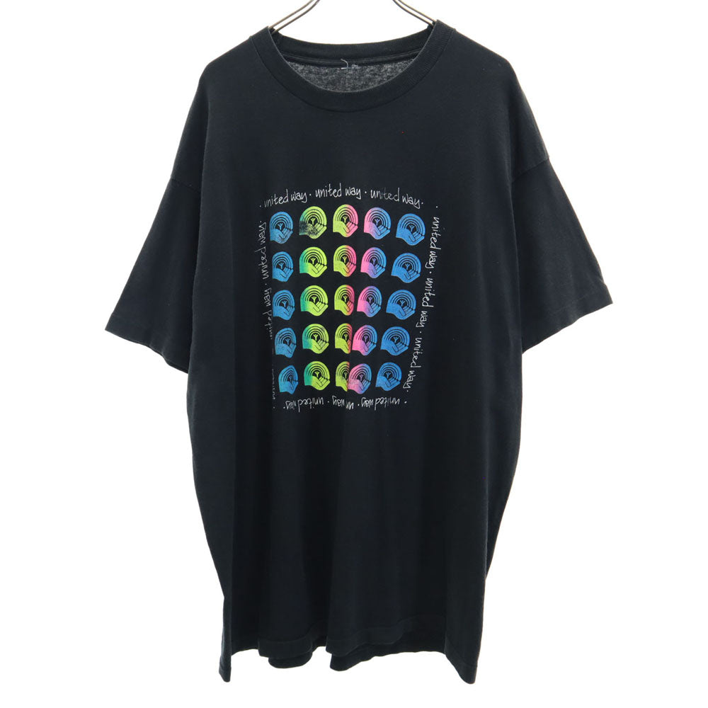 OLD オールド 90s 非営利団体 ユナイテッドウェイ 半袖 シングルステッチ Tシャツ ブラック メンズ