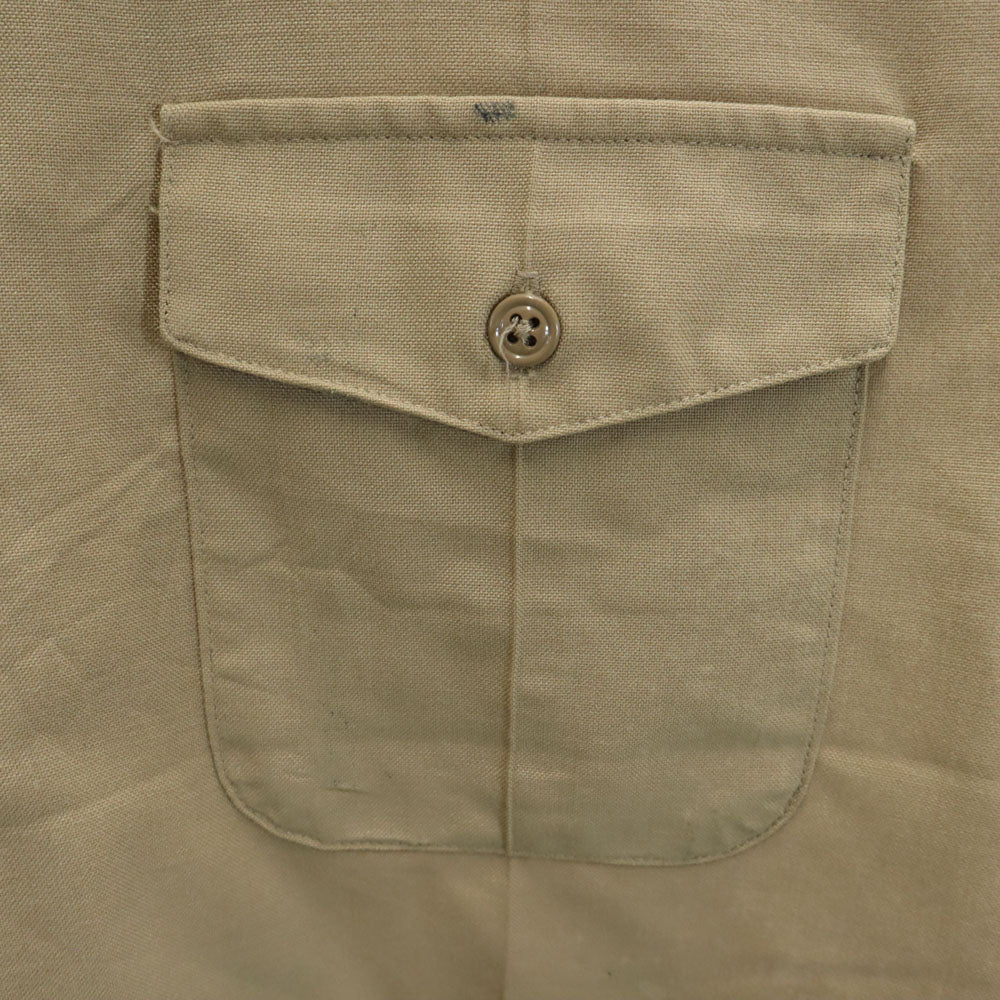 アメリカ軍 00s 2008年 警察 DSCP 半袖 オープンカラー サービス ドレスシャツ L カーキベージュ US ARMY ミリタリー 米軍 メンズ