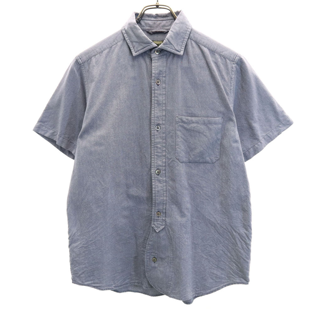 ナイジェルケーボン 半袖 ライトオックスフォード シャツ 48 チャコールネイビー系 Nigel Cabourn レディース