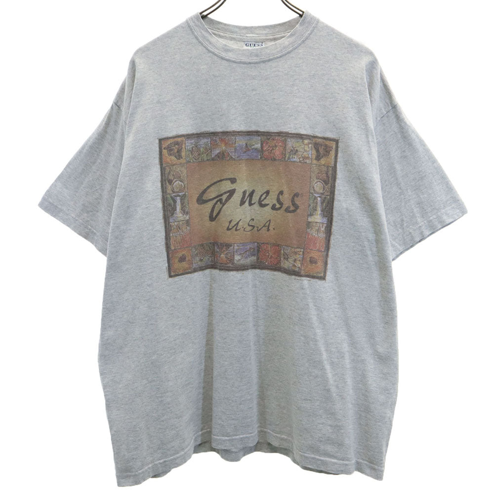 Guess ゲス 90s USA製 オールド 半袖 Tシャツ XL グレー メンズ