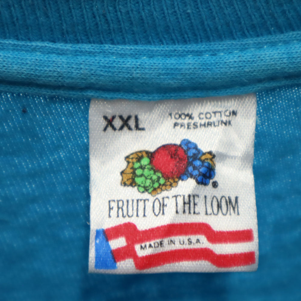 FRUIT OF THE LOOM フルーツオブザルーム 90s USA製 オールド 半袖 シングルステッチ Tシャツ XXL 水色 ビッグサイズ メンズ
