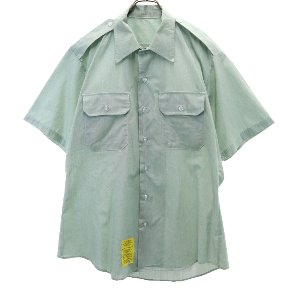US ARMY アメリカ軍 80s USA製 DLA ヴィンテージ 半袖 シャツ 16 1/2 グリーン系 メンズ