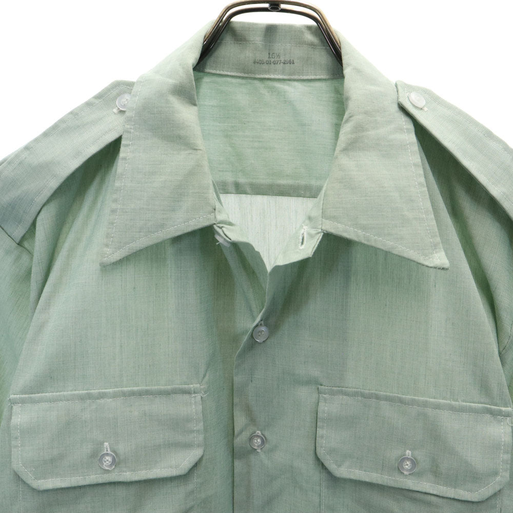US ARMY アメリカ軍 80s USA製 DLA ヴィンテージ 半袖 シャツ 16 1/2 グリーン系 メンズ