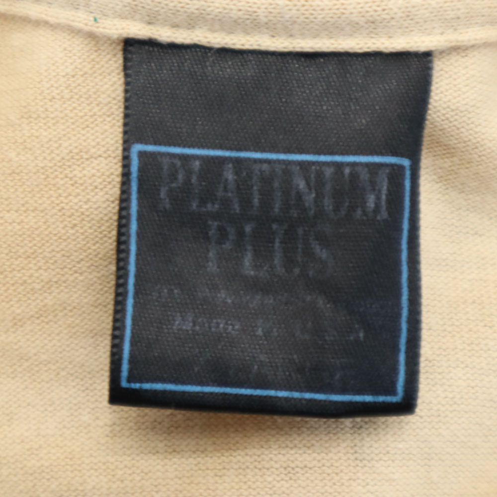 PLATINUM PLUS 00s USA製 シングルステッチ 半袖 Tシャツ XL ベージュ メンズ