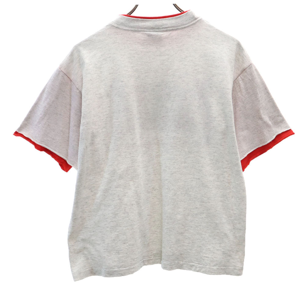 SALEM セーラム 90s USA製 半袖 NHL シカゴ・ブラックホークス オールド Tシャツ 14-16 ライトグレー レイヤード キッズ