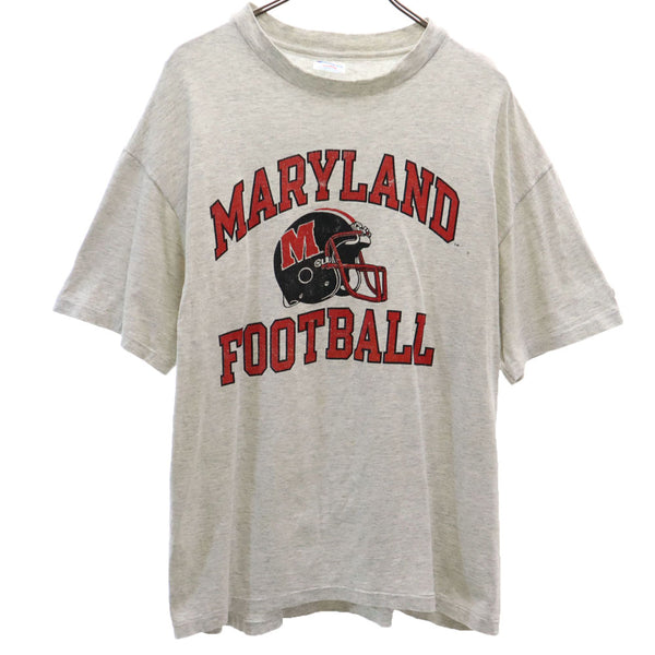 チャンピオン USA製 半袖 メリーランド テラピンズ フットボール Tシャツ XL ライトグレー Champion シングルステッチ MARYLAND FOOTBALL オールド メンズ