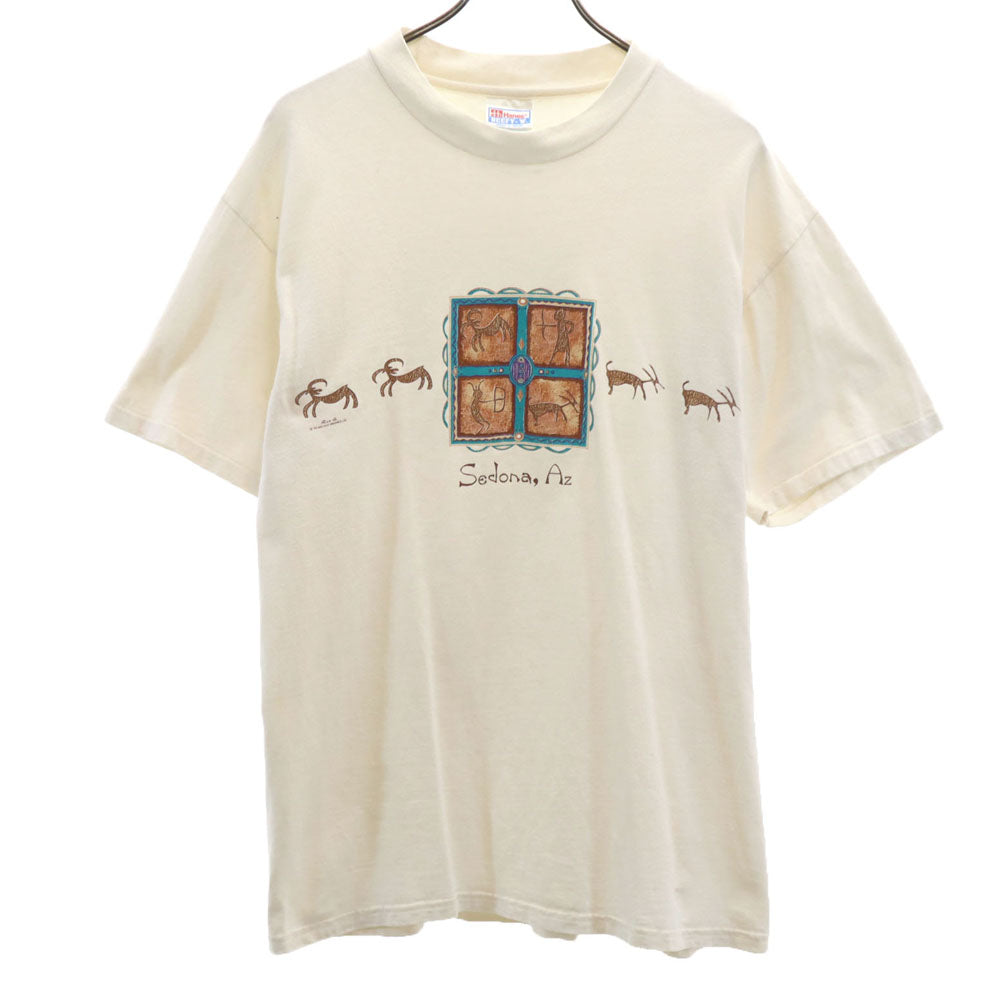 Hanes ヘインズ 90s 半袖 シングルステッチ オールド Tシャツ L オフホワイト BEEFY-T メンズ