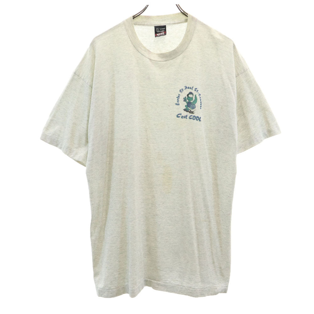 FRUIT OF THE LOOM フルーツオブザルーム 90s カナダ製 半袖 シングルステッチ オールド Tシャツ XL ライトグレー BEST メンズ