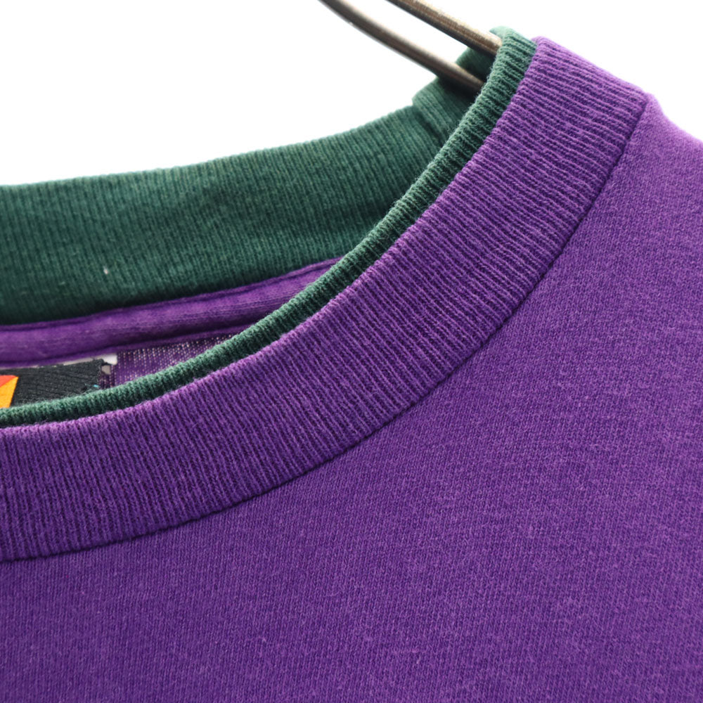 シグナル 90s USA製 バックプリント 半袖 オールド Tシャツ L パープル SIGNAL SPORTS スキー メンズ