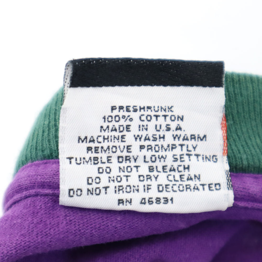 シグナル 90s USA製 バックプリント 半袖 オールド Tシャツ L パープル SIGNAL SPORTS スキー メンズ