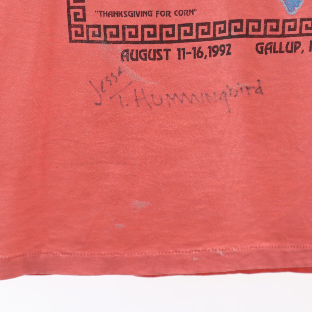 Hanes ヘインズ 90s 半袖 シングルステッチ オールド Tシャツ L コーラルピンク系 メンズ