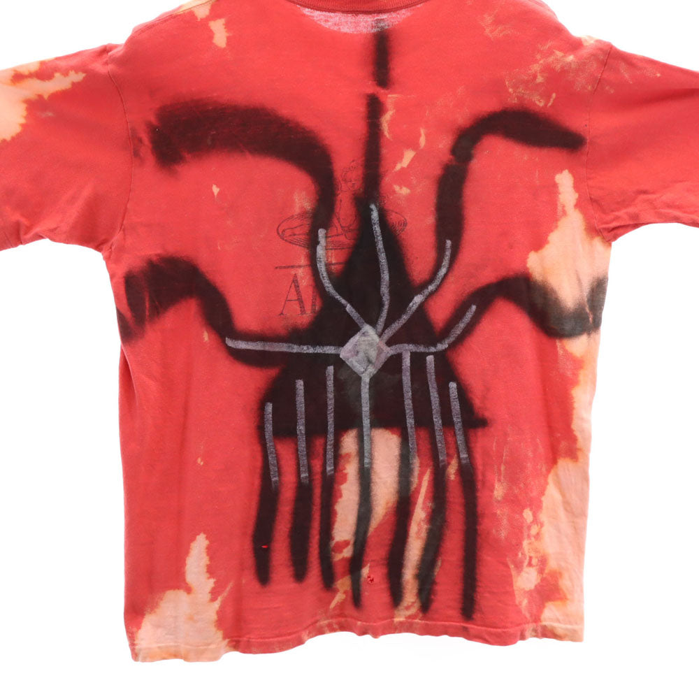 オールド 90s 半袖 シングルステッチ オールド Tシャツ レッド系 OLD ブリーチ ペイント メンズ