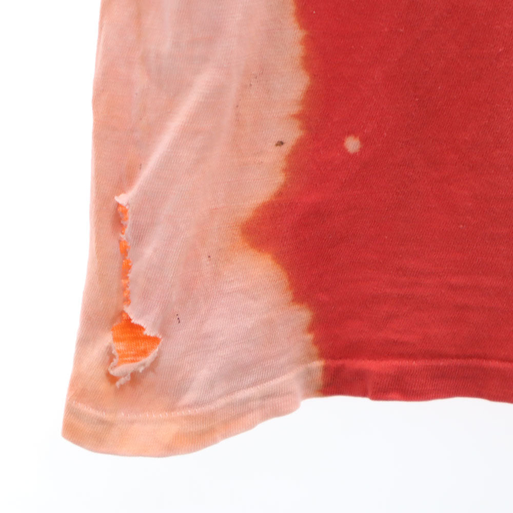 オールド 90s 半袖 シングルステッチ オールド Tシャツ レッド系 OLD ブリーチ ペイント メンズ