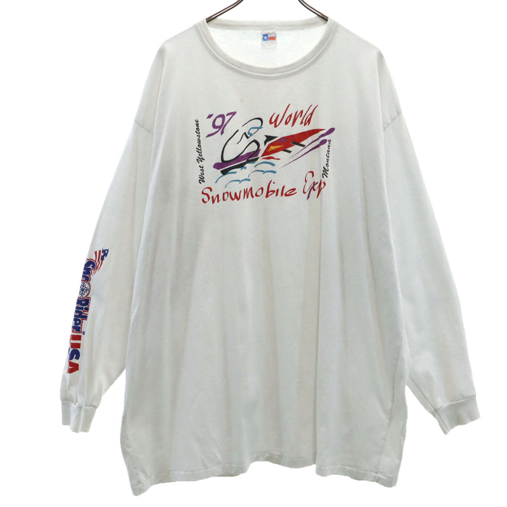 BIG TOP T'S 90s USA製 オールド 袖プリ 長袖 シングルステッチ Tシャツ 4X ホワイト ロンT ビッグサイズ メンズ