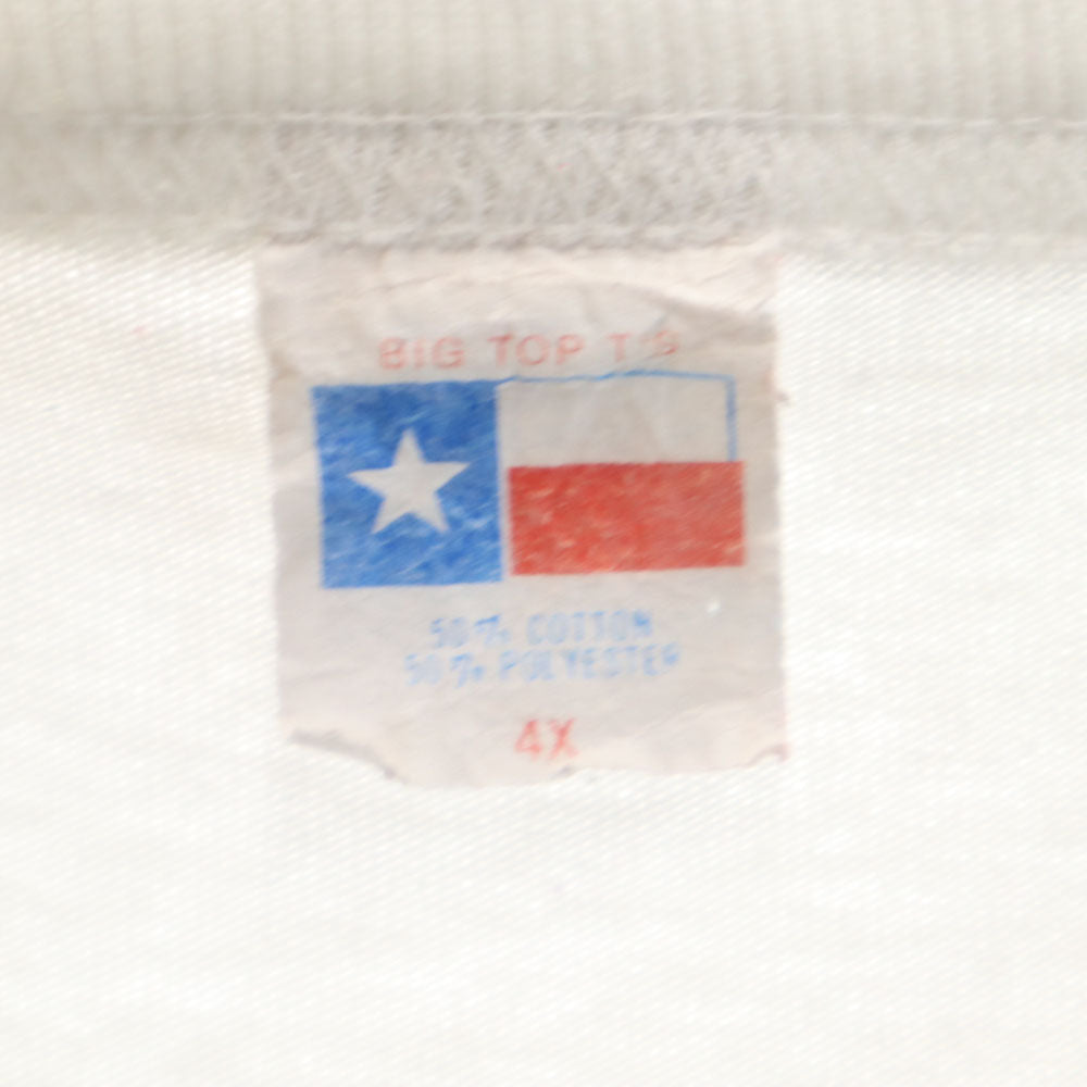 BIG TOP T'S 90s USA製 オールド 袖プリ 長袖 シングルステッチ Tシャツ 4X ホワイト ロンT ビッグサイズ メンズ