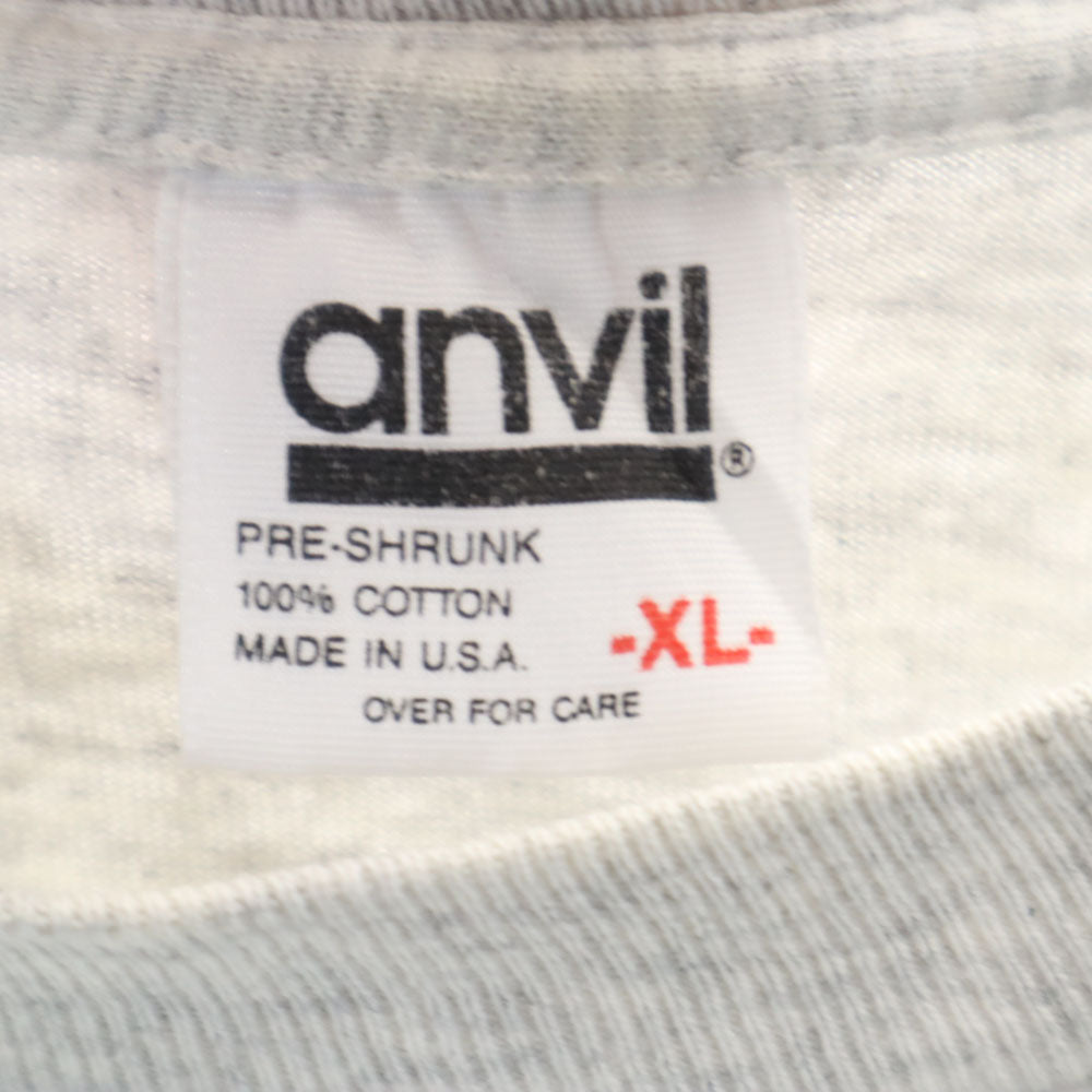 anvil アンヴィル 90s USA製 オールド 長袖 シングルステッチ Tシャツ XL グレー ロンT メンズ