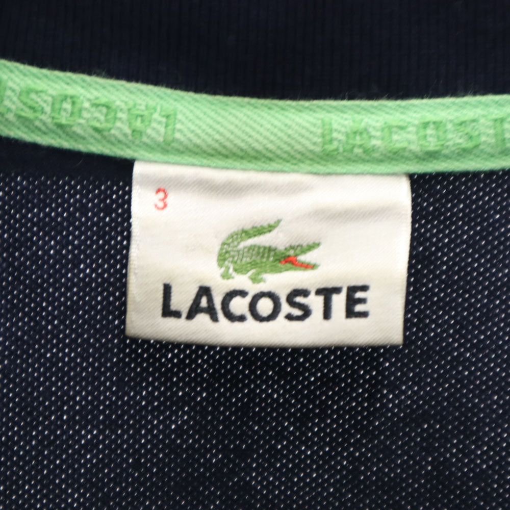 ラコステ 日本製 半袖 ポロシャツ 3 ネイビー LACOSTE 鹿の子地 メンズ