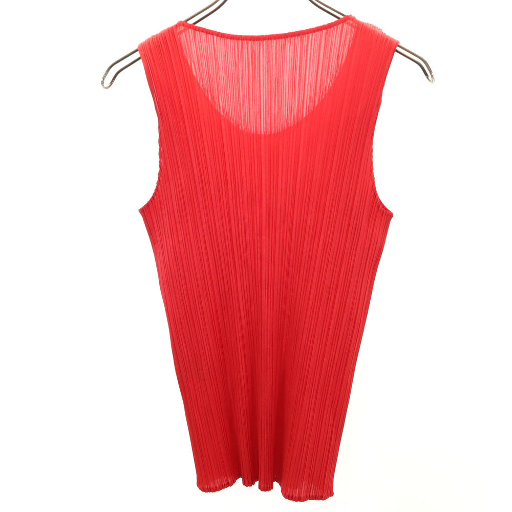PLEATS PLEASE プリーツプリーズ 90s イッセイミヤケ 日本製 オールド タンクトップ 3 赤 ISSEY MIYAKE カットソー レディース