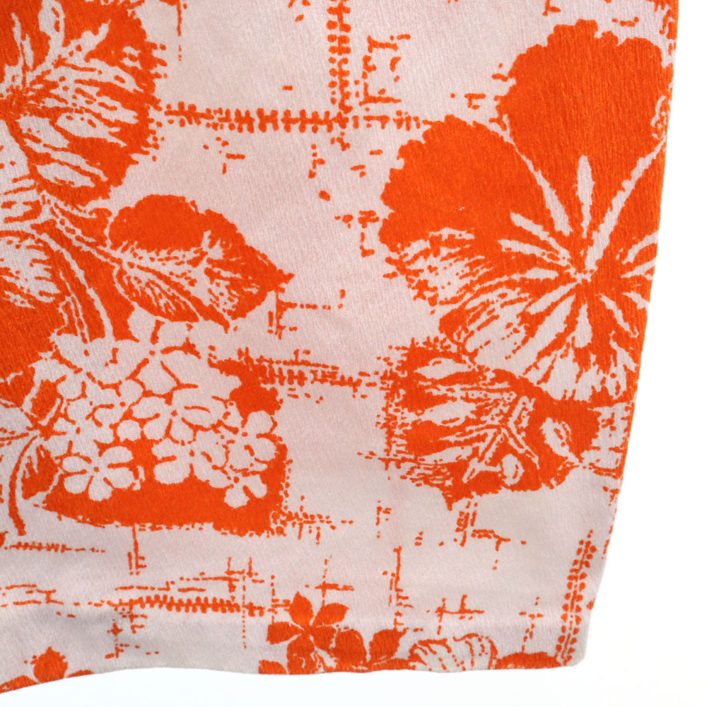 メイドインハワイ 70s ヴィンテージ 半袖 オープンカラー 開襟 アロハシャツ M オレンジ 他 メンズ