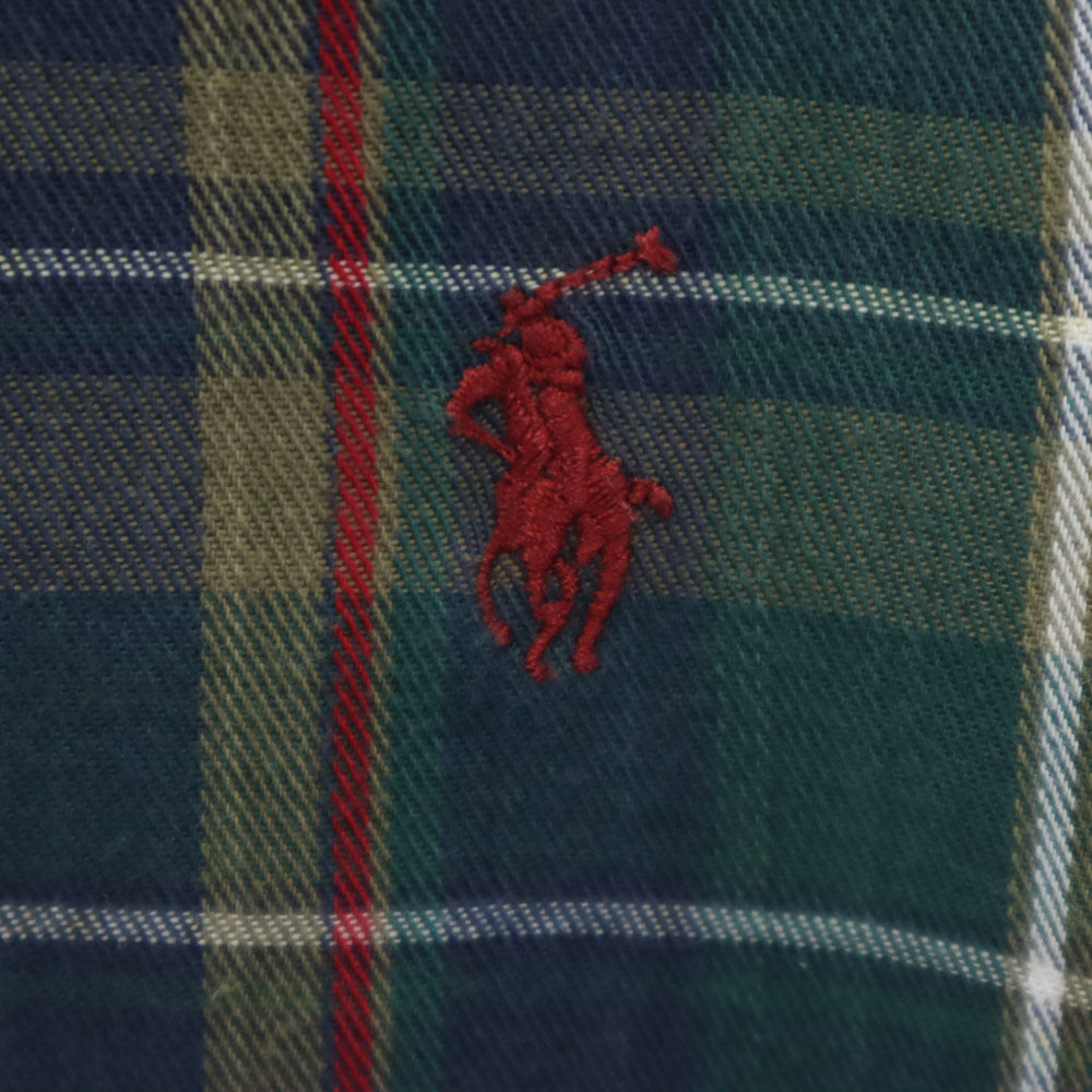 ポロカントリー 80s 90s オールド チェック柄 長袖 ボタンダウンシャツ L グリーン 他 POLO COUNTRY RALPH LAUREN ラルフローレン メンズ