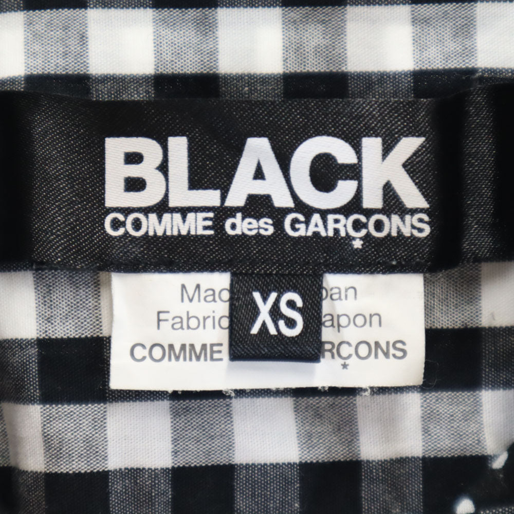 ブラックコムデギャルソン 2013年 日本製 チェック ドット柄 長袖 シャツ XS ブラック 他 BLACK COMME des GARCONS メンズ