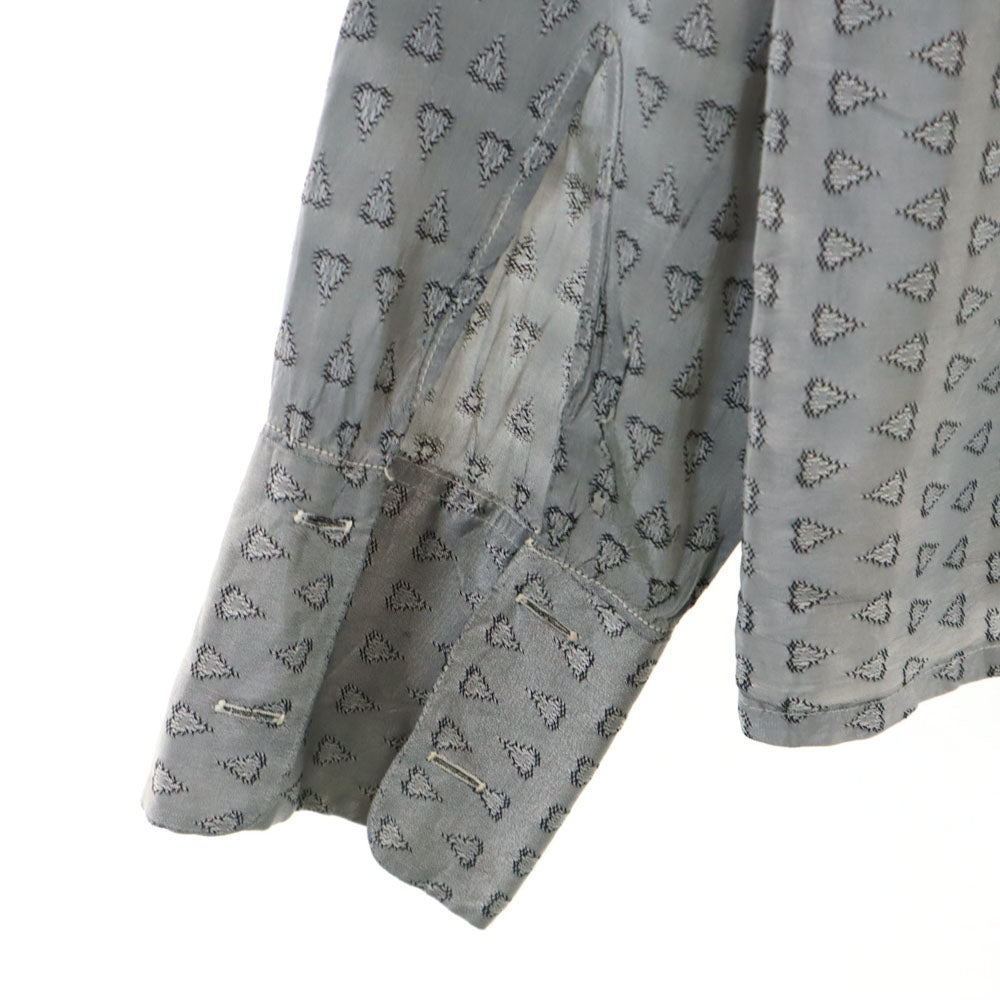 SPORTOP 50s イタリアンカラー ボックスカット 開襟 総柄 長袖 シャツ M グレー メンズ