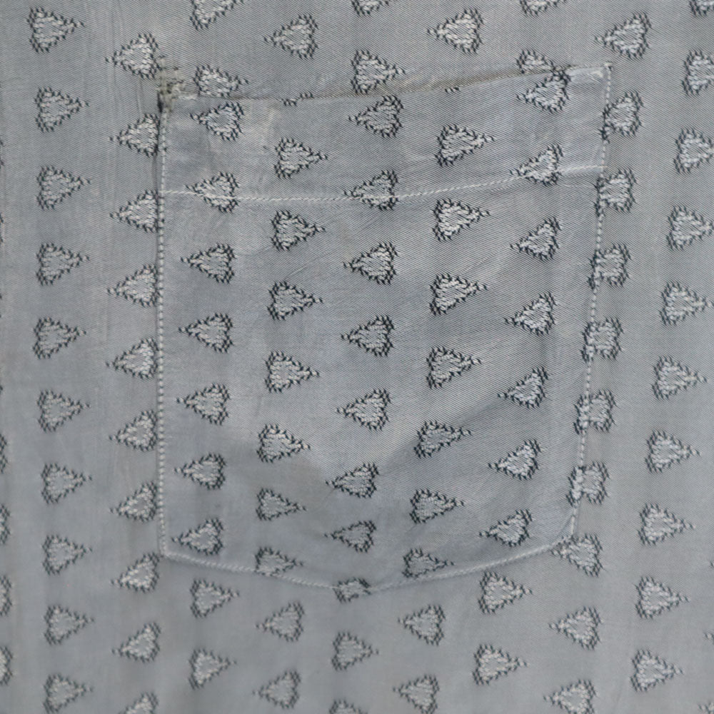 SPORTOP 50s イタリアンカラー ボックスカット 開襟 総柄 長袖 シャツ M グレー メンズ