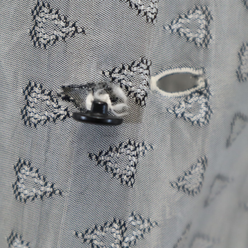 SPORTOP 50s イタリアンカラー ボックスカット 開襟 総柄 長袖 シャツ M グレー メンズ