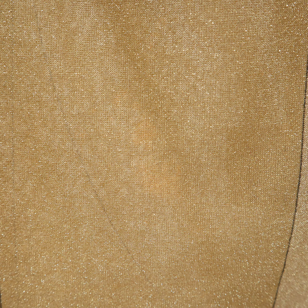 グッチ イタリア製 長袖 Vネック カットソー 42 ゴールド GUCCI ラメ レディース