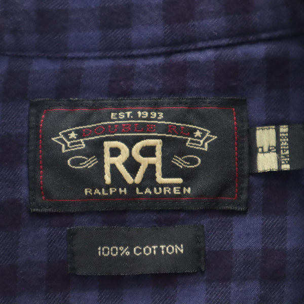 RRL 一ツ星 チェック 長袖 ウエスタンシャツ ネイビー系 ダブルアールエル RALPH LAUREN メンズ