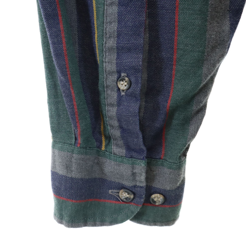 GAP ギャップ 90s オールド ストライプ 長袖 ボタンダウンシャツ M グレー系 メンズ