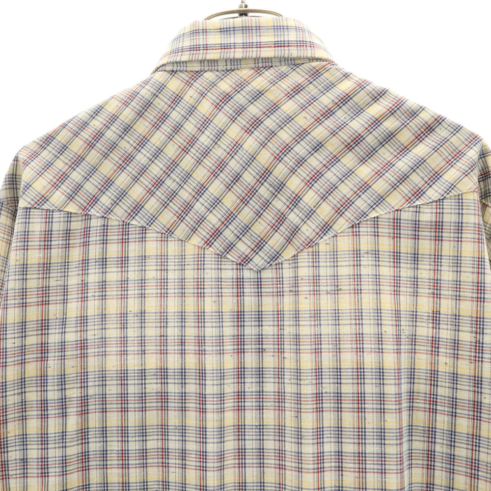 Lee リー 80s USA製 ヴィンテージ チェック 長袖 ウエスタンシャツ ベージュ系 メンズ