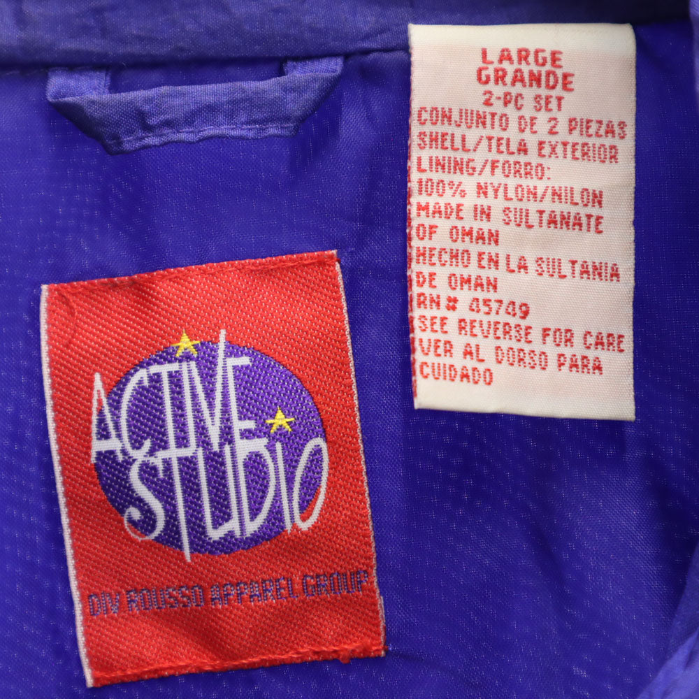 ACTIVESTUDIO 90s オールド 長袖 ナイロンジャケット L ネイビー系 メンズ