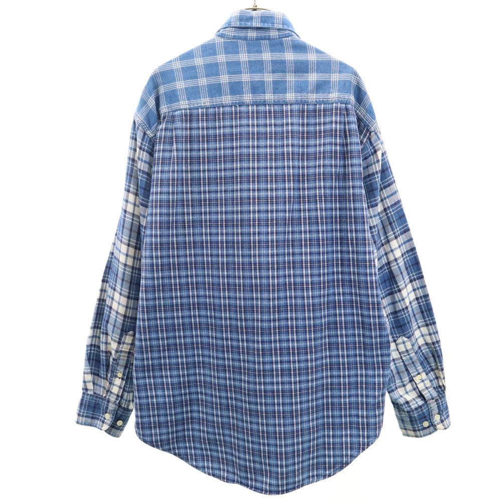ギャップ 90s オールド チェック 長袖 ボタンダウンシャツ ブルー系 GAP メンズ