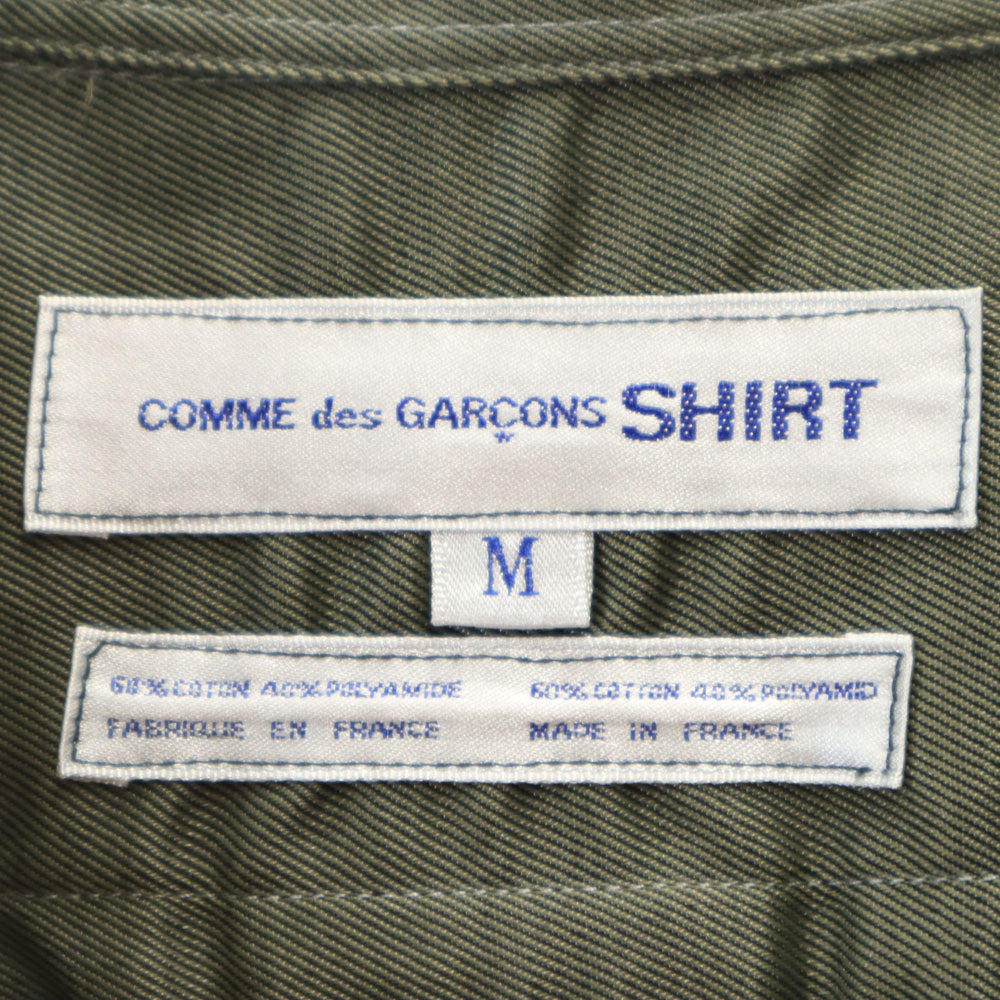 コムデギャルソンシャツ フランス製 長袖 シャツ M オリーブ系 COMME des GARCONS SHIRT メンズ