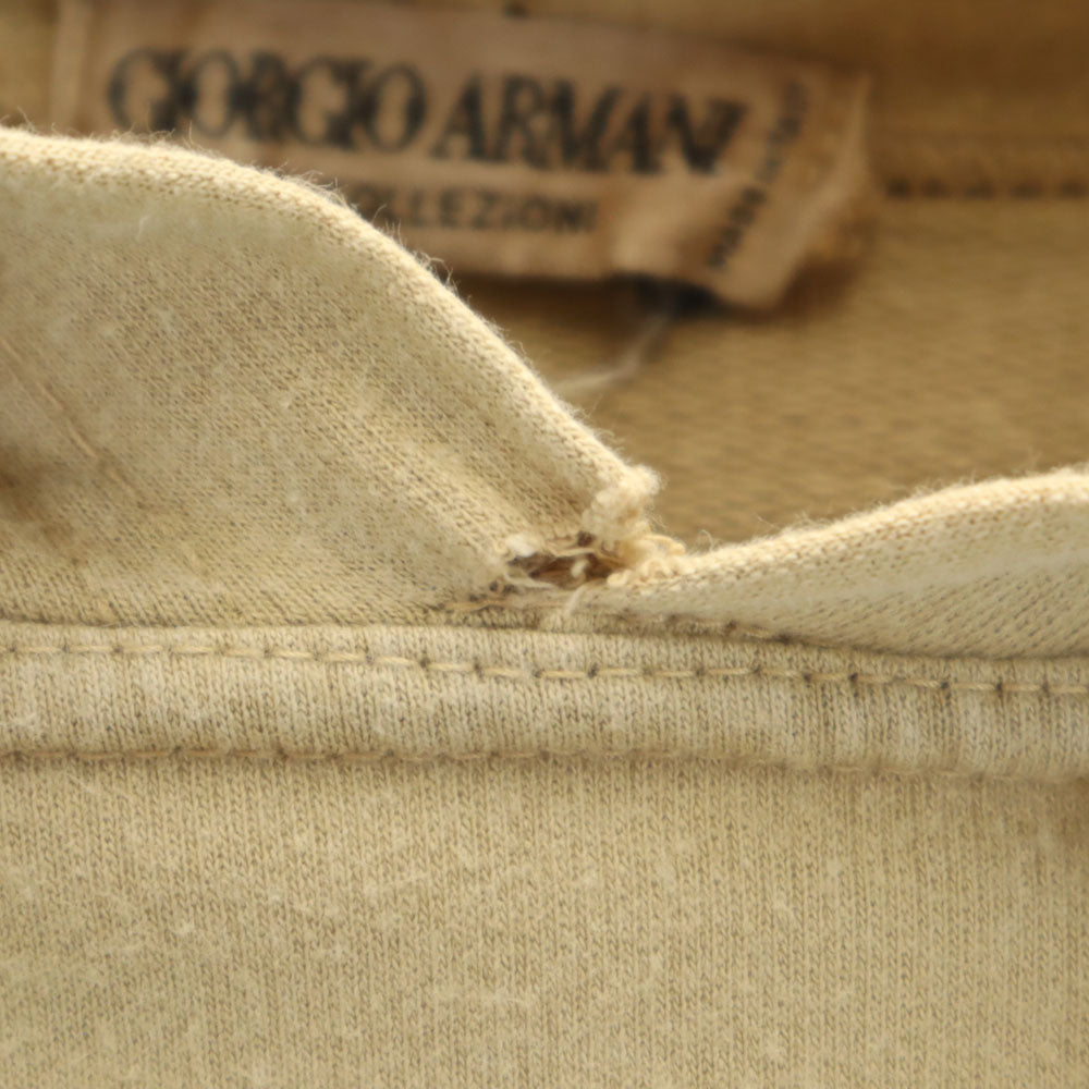GIORGIO ARMANI ジョルジオアルマーニ 80s 90s オールド 長袖 スウェットパーカー M ベージュ LE COLLEZIONI プルオーバー メンズ