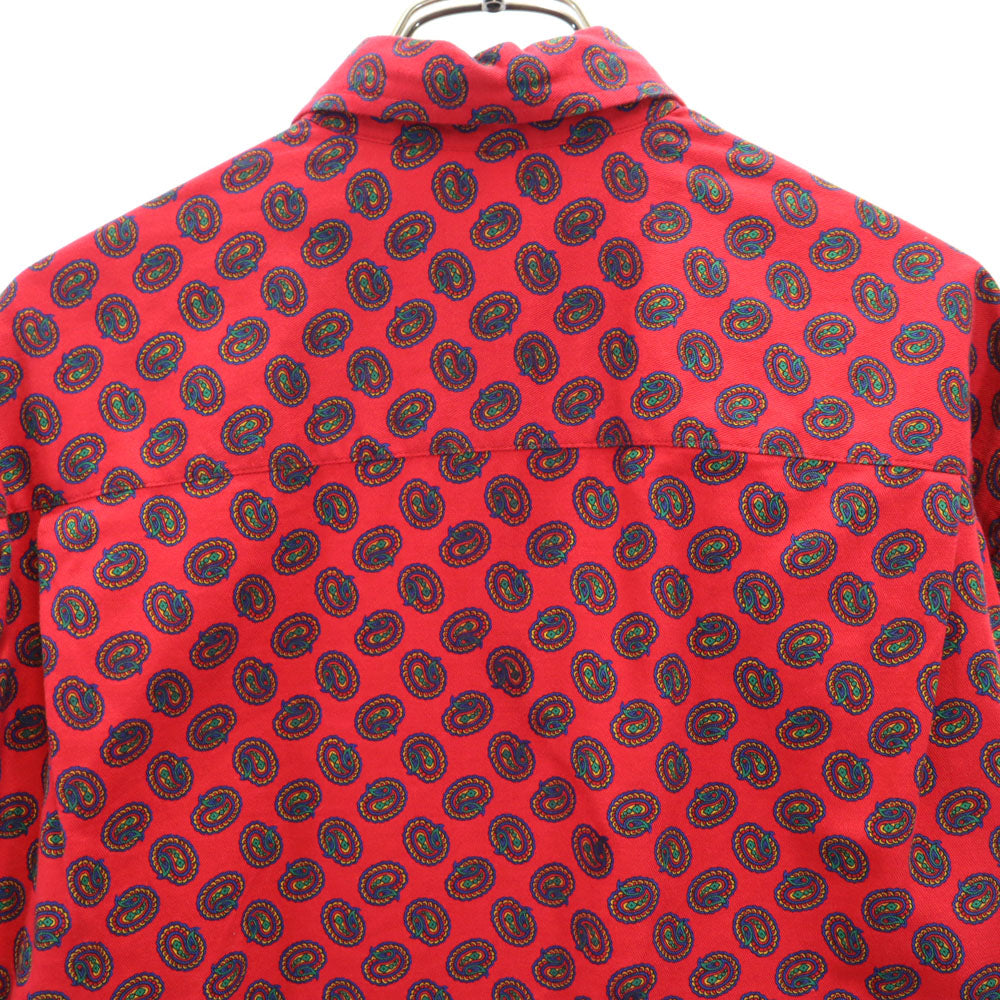 GAP ギャップ 90s オールド 紺タグ ペイズリー柄 長袖 シャツ S レッド メンズ